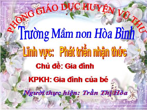 KHAM PHA KHOA HOC: GIA DINH