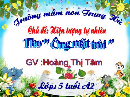 thơ ông mặt trời 5T của nhà thơ Phạm Hổ