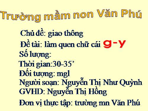 làm quen với chữ cái g-y