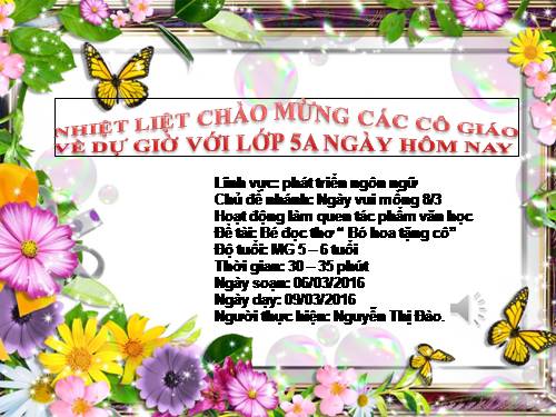 giáo án thơ "Bó hoa tặng cô"