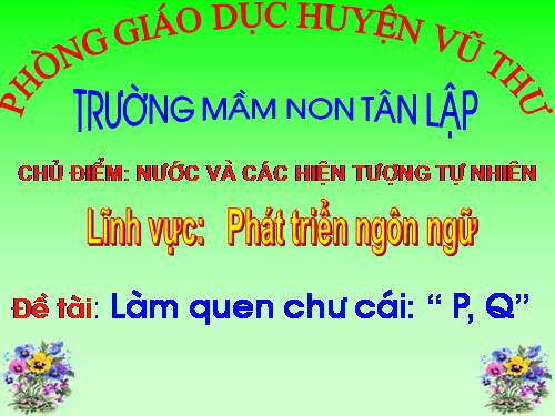 LQCC P, Q NUOC - HT TU NHIEN