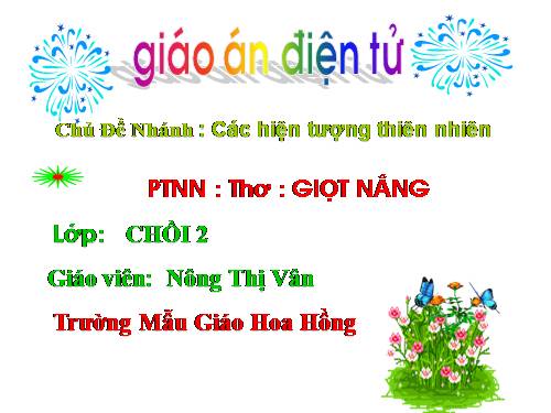 thơ : Giọt năng