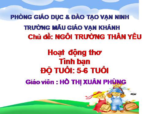 HOẠT ĐỘNG THƠ TÌNH BẠN