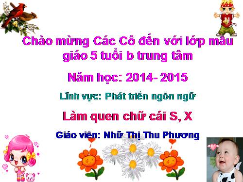 làm quen chữ cái s,x