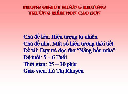 bài giảng dạy trẻ đọc