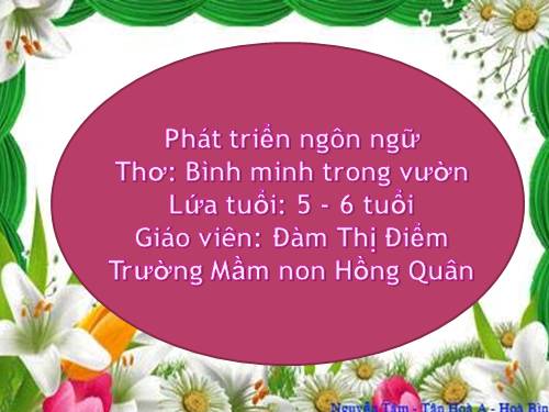 THƠ BINH MINH TRONG VƯƠN