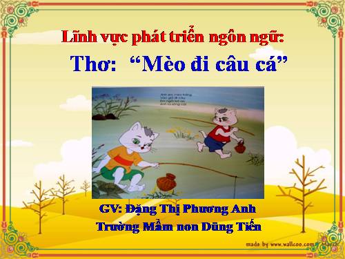 tranh thơ " Mèo đi câu cá"