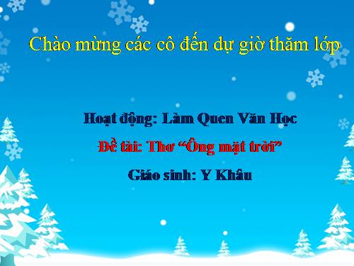 Thơ: Ông mặt trời