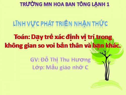 giao án toan- định hướng không gian trên dứoi, trước sau