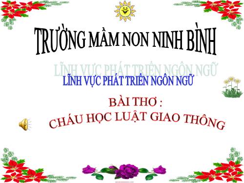 Bài thơ : Cháu học luật giao thông