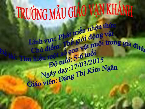 ĐỘNG VẬT NUÔI TRONG GIA ĐÌNH