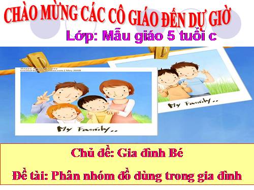 phân nhóm đồ dùng trong gia đình