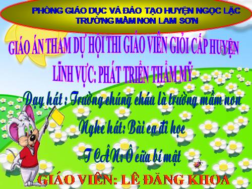 Bài giảng Âm nhạc Trường Mầm Non Lam Sơn Ngọc Lặc Thanh Hóa