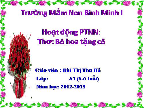 THƠ BÓ HOA TẶNG CÔ