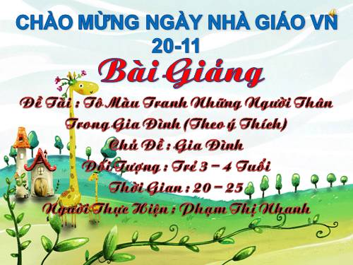 bài giảng điện tử môn tạo hình tô màu tranhnhững người thân trong gia đỉnh-4 tuổi