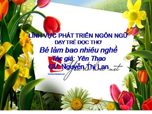 Thơ: Bé làm bao nhiêu nghề