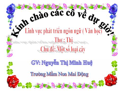 chu de mot so loại cây