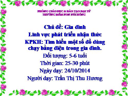 đồ dùng bằng điện trong gia đình