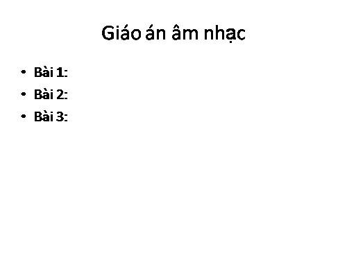 Giáo án âm nhạc