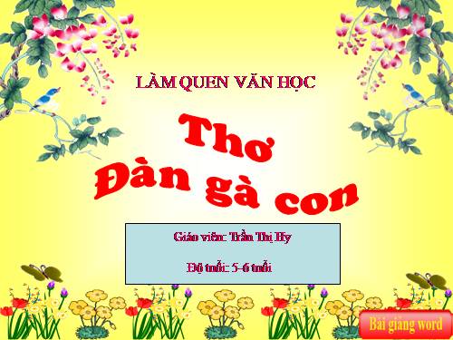 THƠ ĐÀN GÀ CON