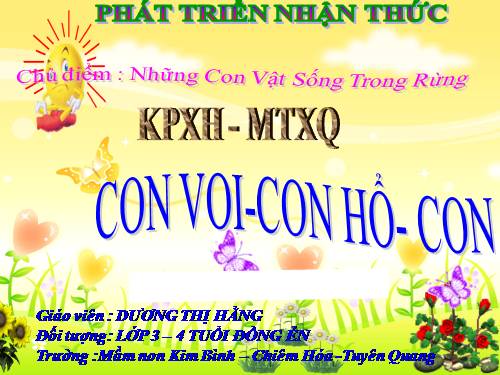 CÁC CON VẬT SỐNG TRONG RỪNG