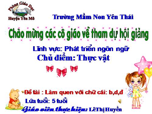 làm quen chữ cái b,d,đ