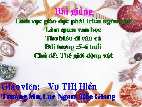 Làm quen văn học  Thơ Mèo đi câu cá