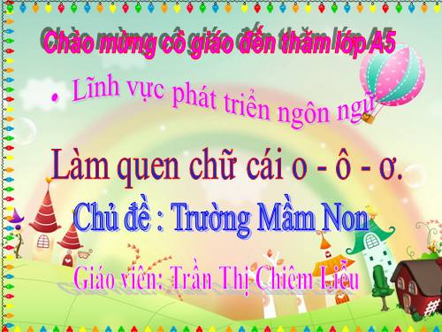 CHỮ CÁI O.Ô.Ơ