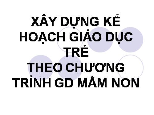 XD KHGD trẻ