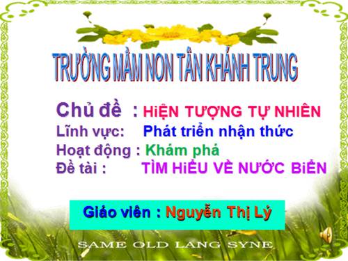 TÌM HIỂU VỀ NƯỚC BIỂN