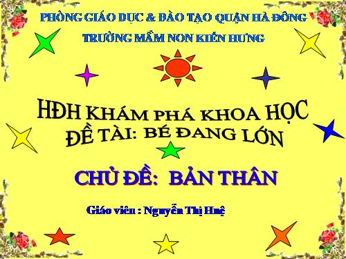 KPKH:Sự trưởng thành của bé