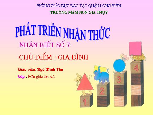 Nhận biết số 7 chủ điểm gia đình