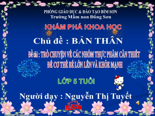 Trò chuyện với các nhóm thực phẩm. Lớp 5 tuổi