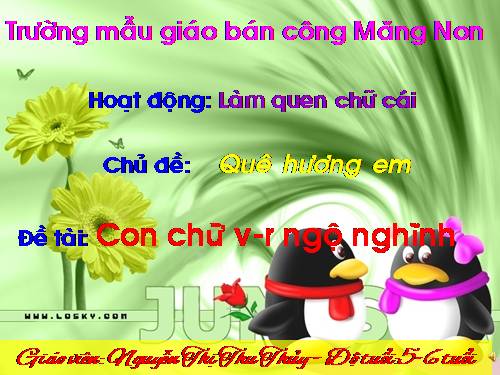 làm quen với chữ cái v r