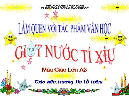 LQVH"GIỌT NƯỚC TÍ XÍU"