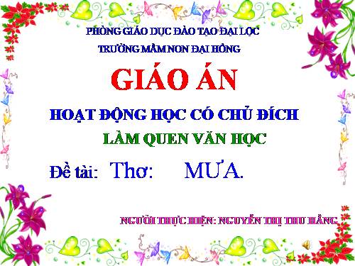 LQVH  Thơ MƯA