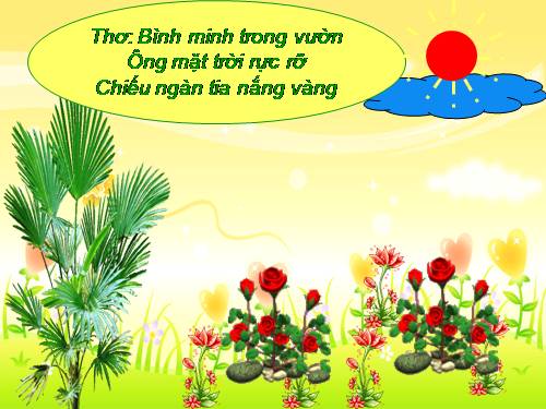 Bài thơ Bình minh Trong vườn