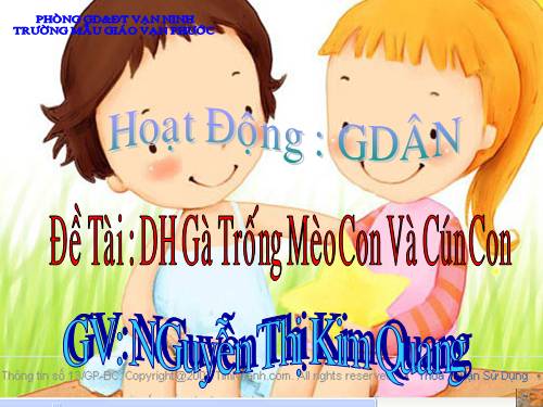 GÀ TRỐNG-MÈO CON VÀ CUN CON