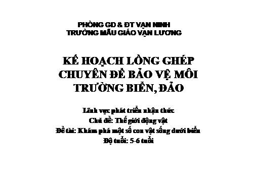 Kế hoạch giảng dạy lồng ghép biển đảo