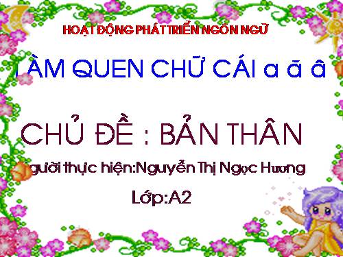 LÀM QUEN CHỮ A,Ă,Â