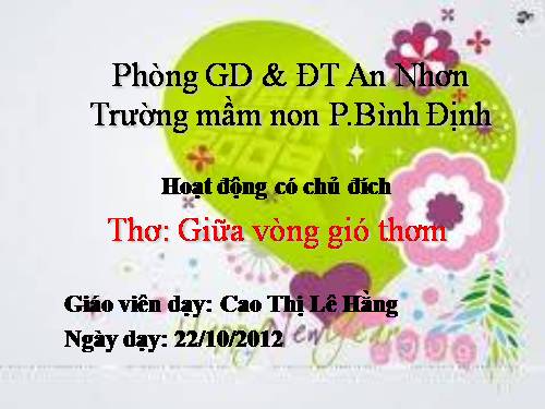 Thơ: Giữa vòng gió thơm