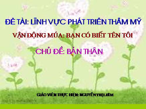 âm nhạc bạn có biết tên tôi