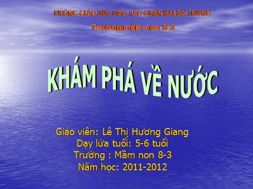 Khám phá về nước