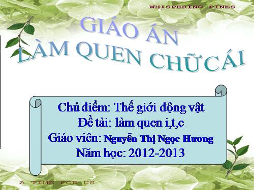 Giáo Án Làm Quen Chữ Cái