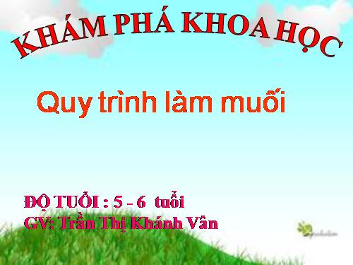 QUY TRÌNH LÀM MUỐI