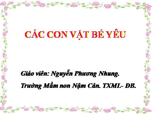 TRO CHUYEN VE CAC ĐONG VAT SONG TRONG GIA DÌNH