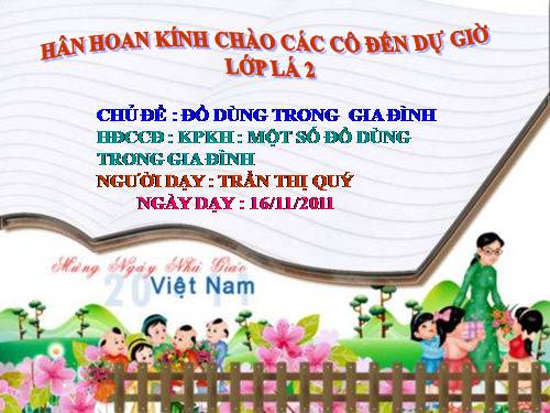 Một số đồ dùng trong gia đình