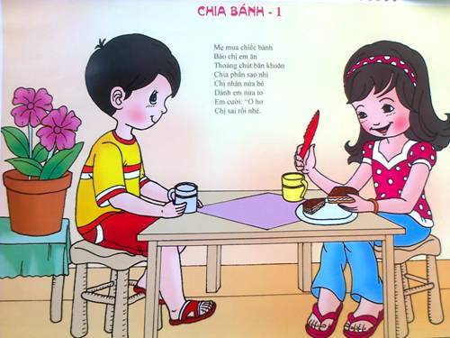 thơ chia bánh, truyện kể của dê con