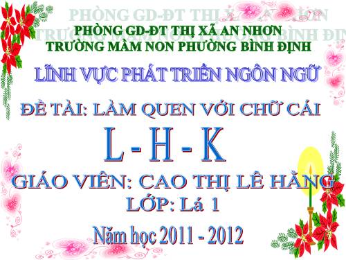 LQCC l,h,k