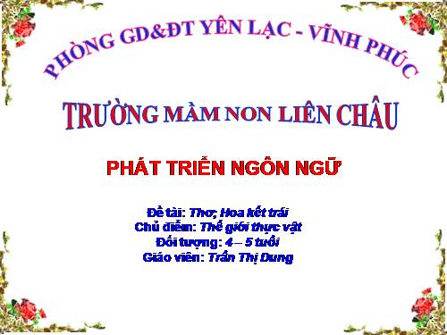 Tho: Hoa kết trái